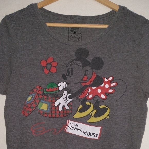 Disney"s Minnie Mouse Hat Box Flower Vintage Drawing Soft T Shirt Blouse M - Picture 2 of 2